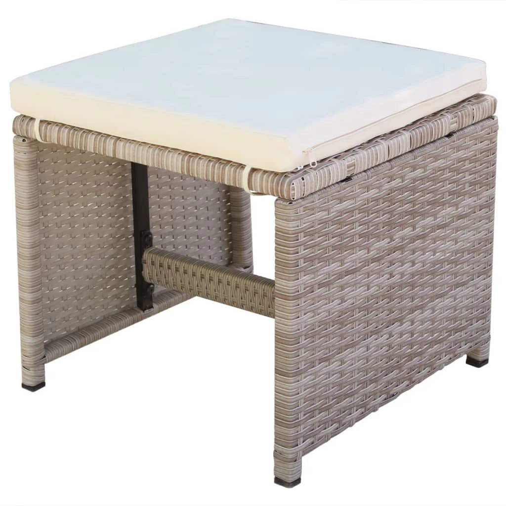 Set di mobili da giardino mobili da esterno set di mobili impilabili con cuscini 5 pezzi rattan beige 02_0018334