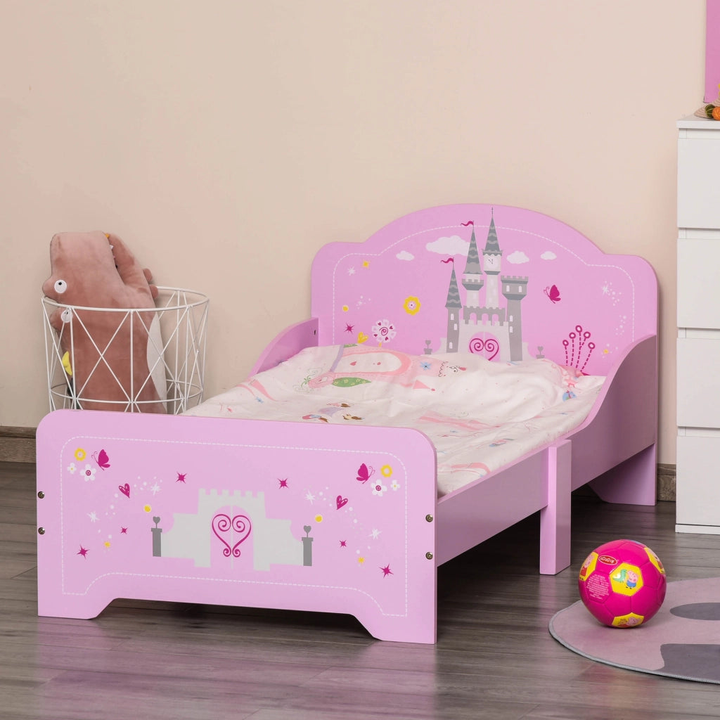 Letto per Bambini in Legno con Barriere ¨C zephmum ¨C Rosa 143x73x60 cm