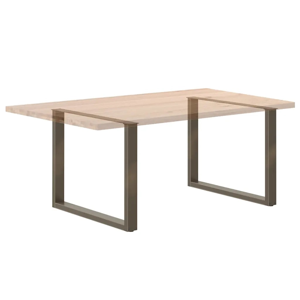 Gambe per tavolo da pranzo a forma di U 3 pz in acciaio naturale 100x(72-73) cm 4013215