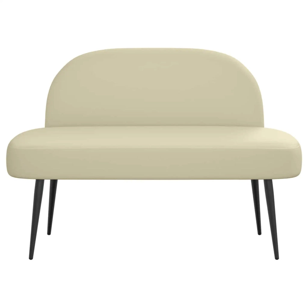 Panchina imbottita con schienale Crema 110 x 60 x 76 cm