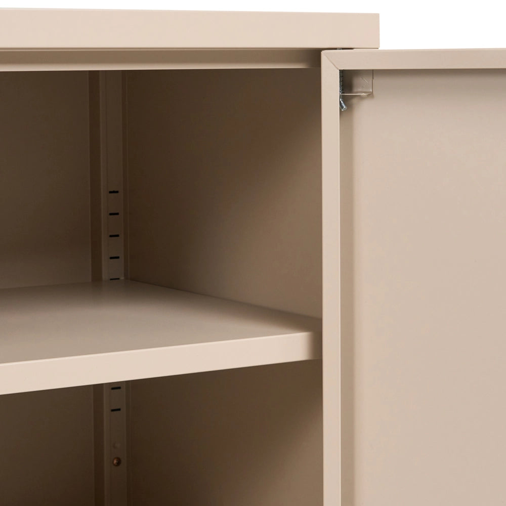 Credenza a 2 ante beige acciaio mobili per ufficio domestico ripiani piedini design industriale