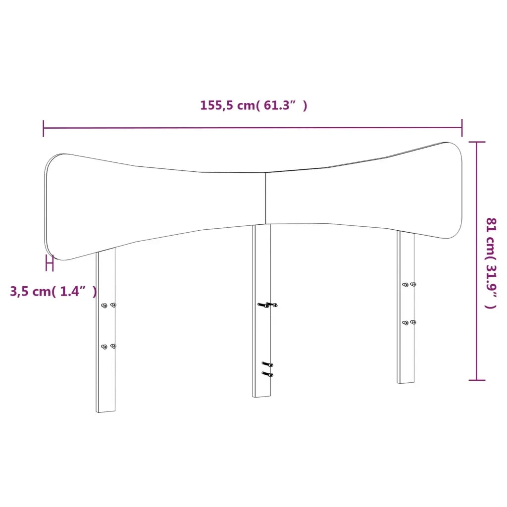 Testiera-Testata-Testiera Decorativa Bianca 150 cm in Legno Massello di Pino