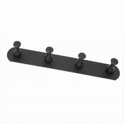 Trade Shop - Appendiabiti Con 4 Ganci Nero Per Accappatoio Bagno Cucina Casa Da Parete 59753 -
