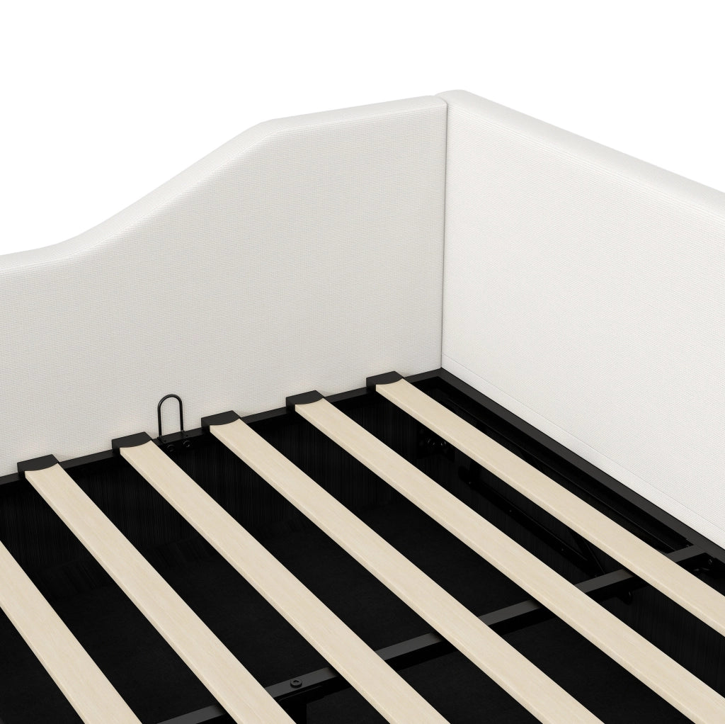 Letto da giorno imbottito 140x200 cm con contenitore, beige