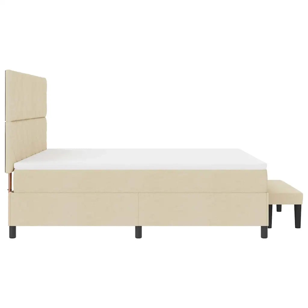 Letto a molle con testiera Crema 180 x 200 cm Tessuto 3344168