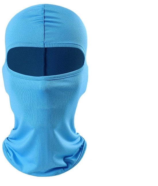 Due pezzi di maschera da vento per bicicletta, copertura completa di respirazione per la testa sportiva, copertura per motocicletta protezione dal sole, idonea per l'uso esterno in bicicletta - Celeste