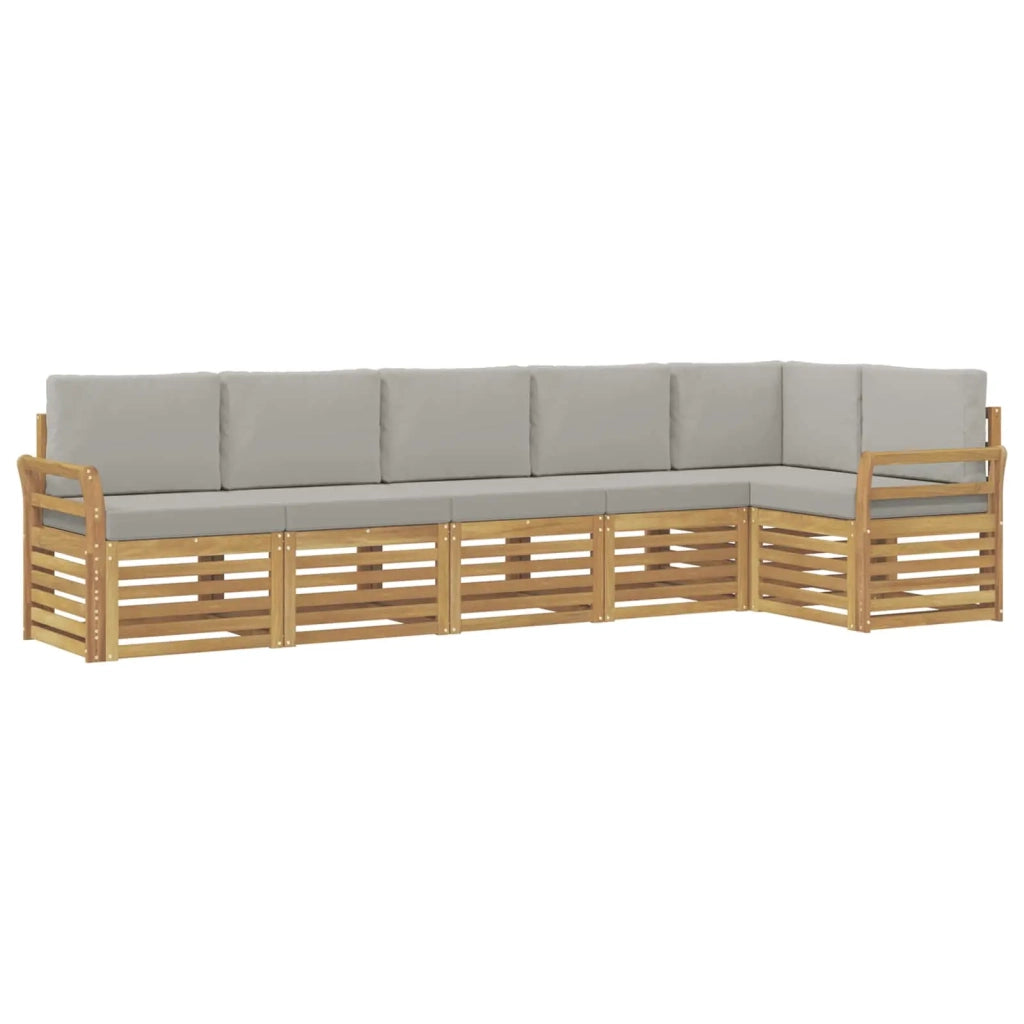 Set di divani da esterno 6 pcs Bianco e Grigio Chiaro 3391916