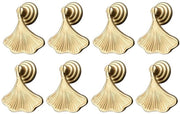 Maniglioni a forma di foglia di ginkgo in oro - decorativi - adatti per armadi e cassetti - finitura in oro