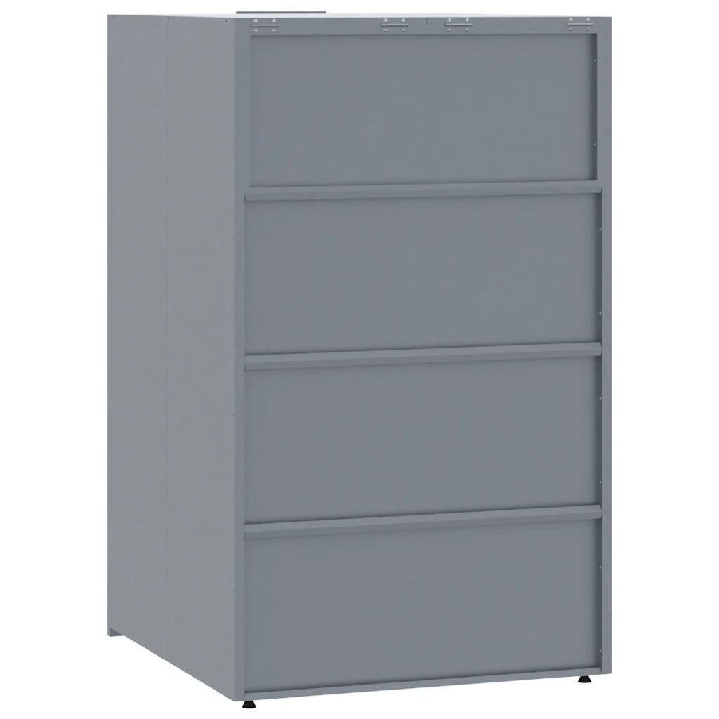 Copribidone con Ruote per 2 Bidoni Grigio 138x79x117cm Acciaio 3279987