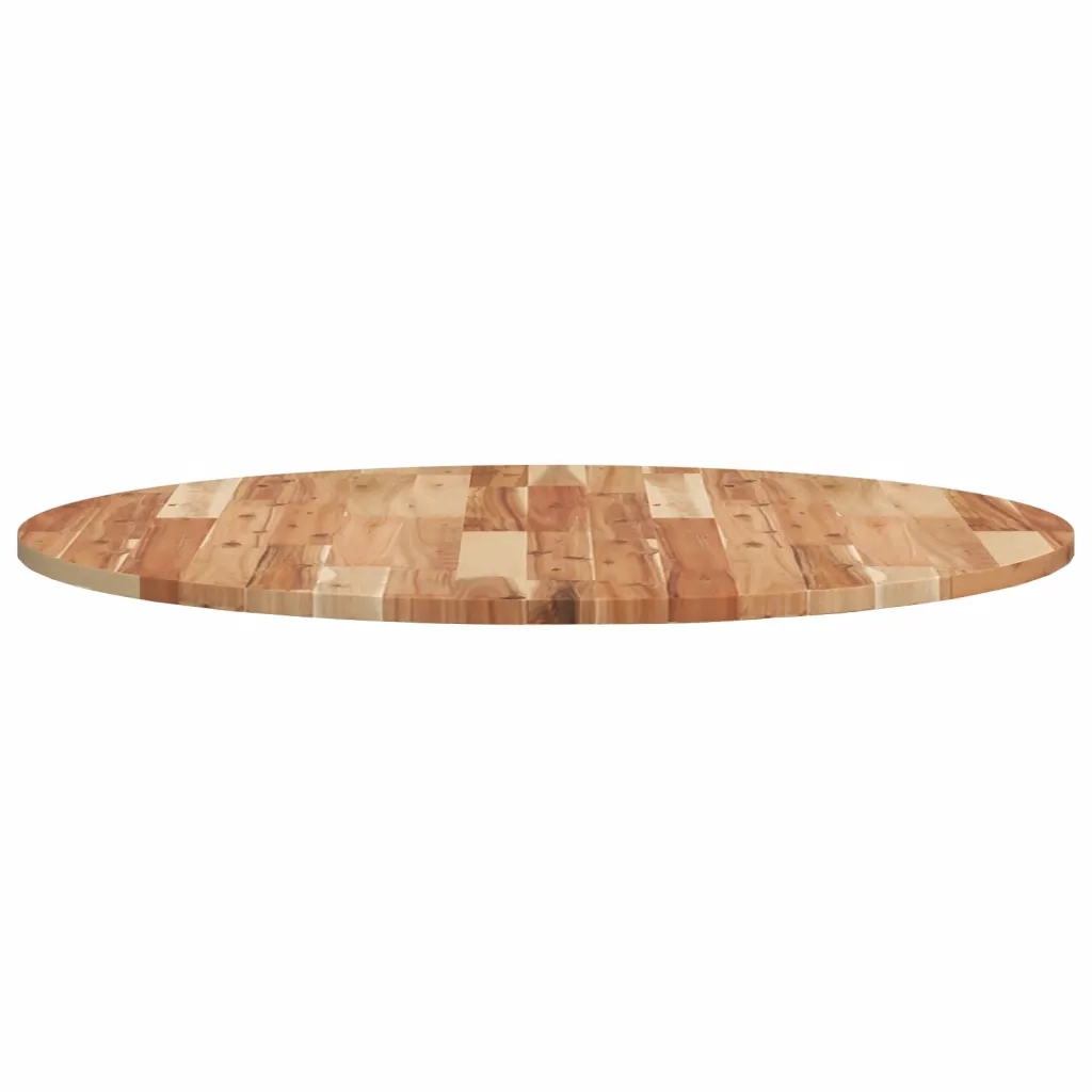 Piano Tavolo Rotondo Ø90x2 cm in Legno Massello di Acacia 4008699