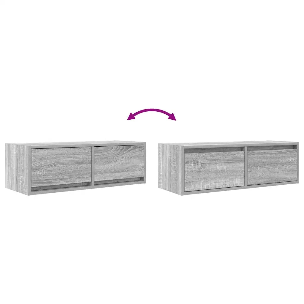 Mobile Porta TV Grigio Sonoma 80x31x25,5 cm Legno Multistrato