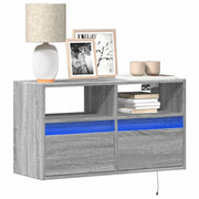 Mobile TV a Parete con Luci LED-Mobile TV a Muro Grigio Sonoma 80x31x45 cm 172911