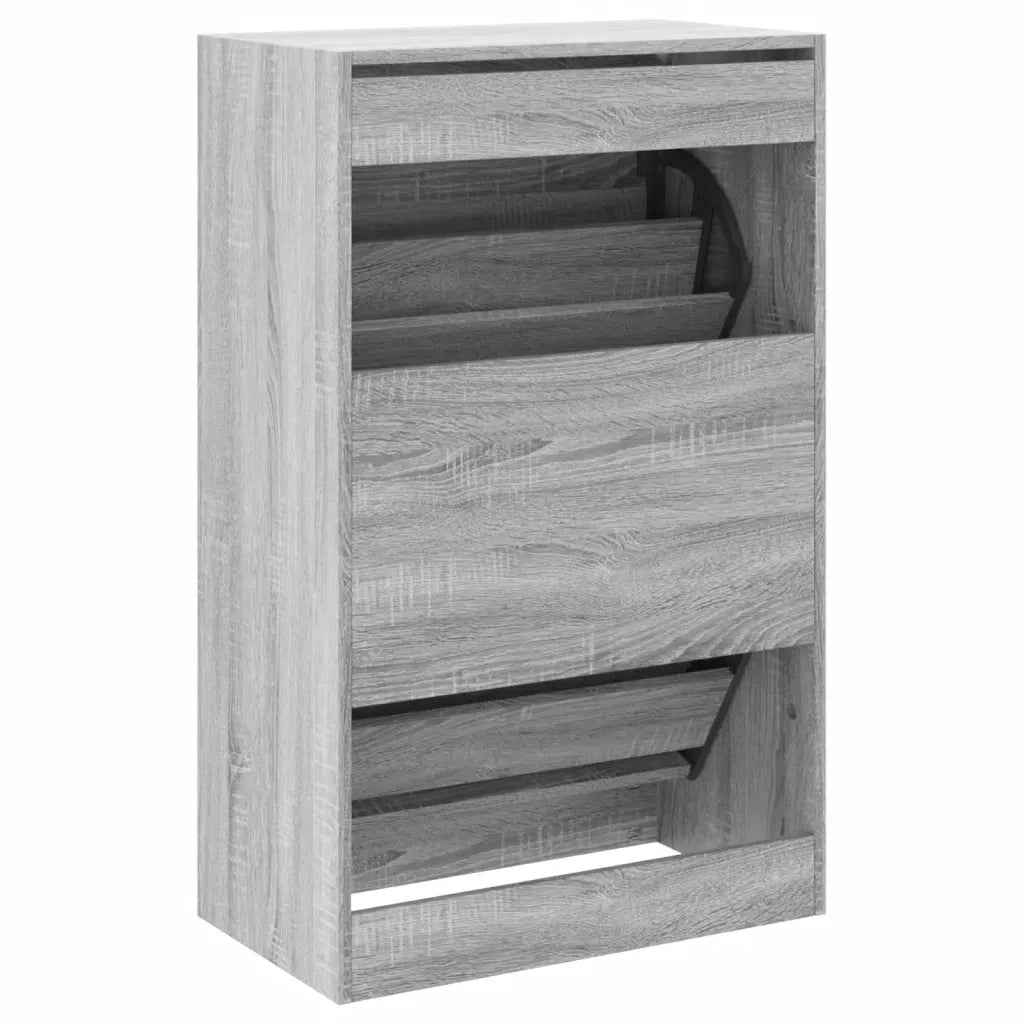 Scarpiera-Scaffale per scarpe Grigio Sonoma 60x34x96,5 cm in Legno Multistrato