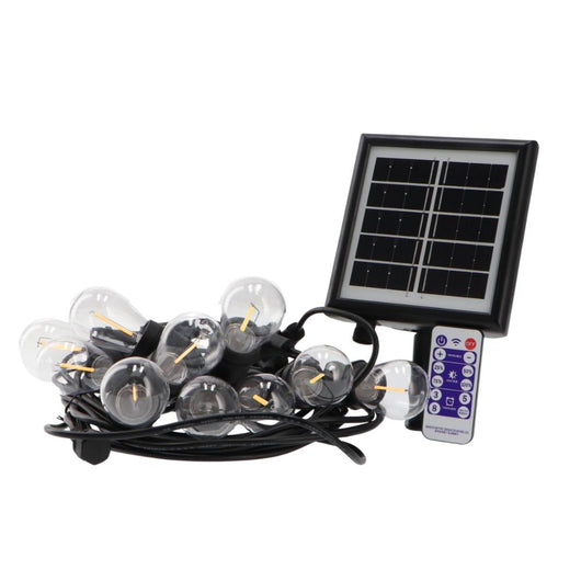 Ledme ghirlanda led solare 3w 10 lampadine e27 per esterno ip65 3000k calda