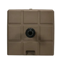 Base per Ombrellone da Giardino Riempibile con Maniglia in HDPE e Acciaio, 49x49x36.5 cm, Marrone