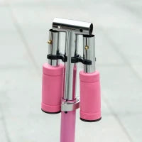 Monopattino per Bambini 3-7 Anni Pieghevole a 2 Ruote e Altezza Regolabile, 67x30x63/68/73/76 cm, Rosa