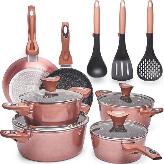 Set di cottura antiaderente - 15 padelle inductive diverse - accessori da cucina