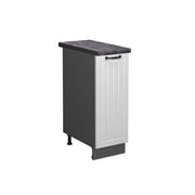 Armadio cucina dispensa alto Fame-Line Bianco rustico/Antracite 30 cm, PL Antracite Vicco