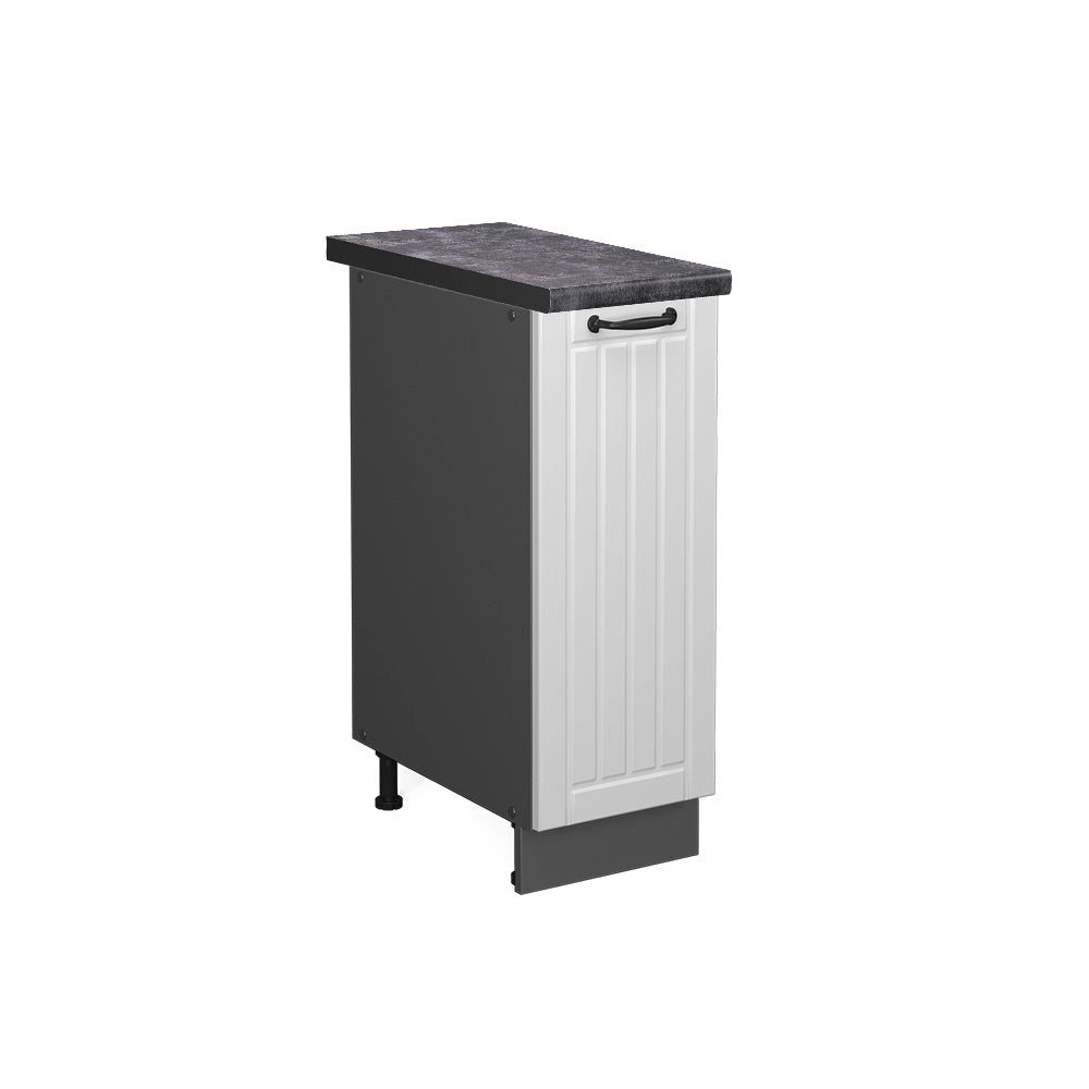 Armadio cucina dispensa alto Fame-Line Bianco rustico/Antracite 30 cm, PL Antracite Vicco