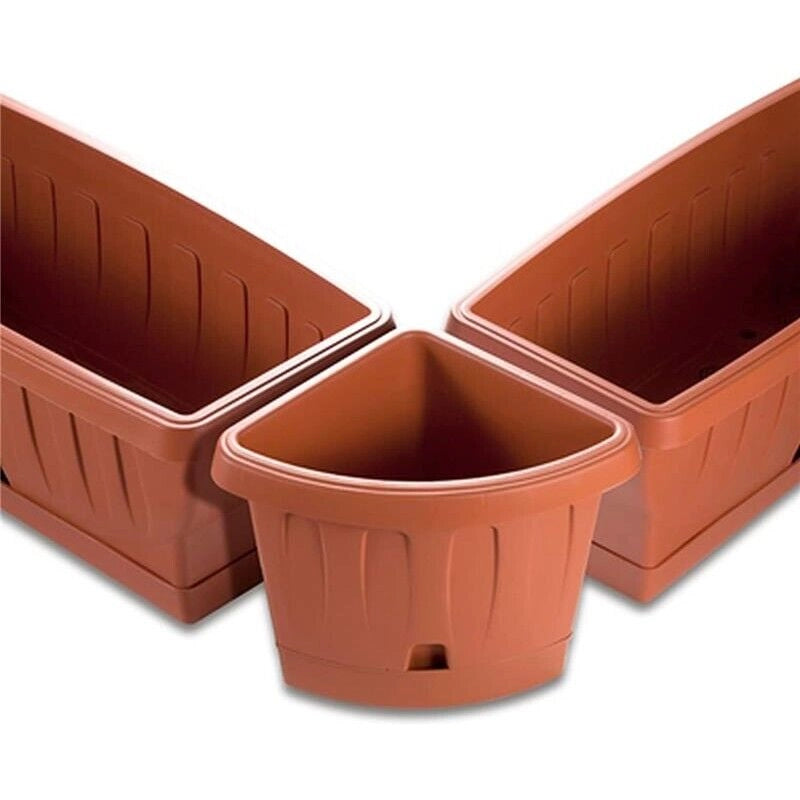 VASO ANGOLARE VICTORIA CON SELF WATERER PIATTINO TERRACOTTA 40 X 54 X 45 CM