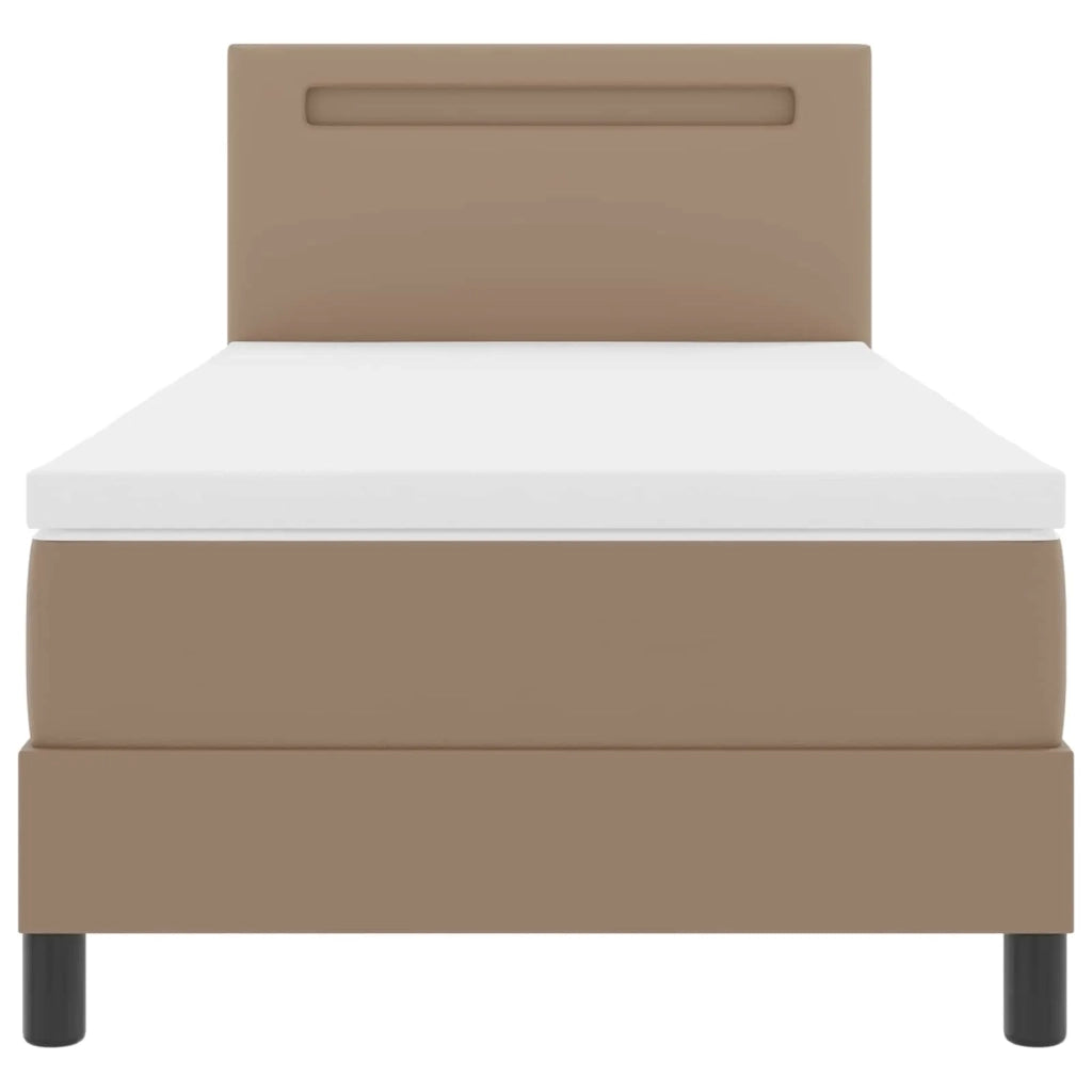 Letto a molle Cappuccino 90 x 190 cm Pelle sintetica