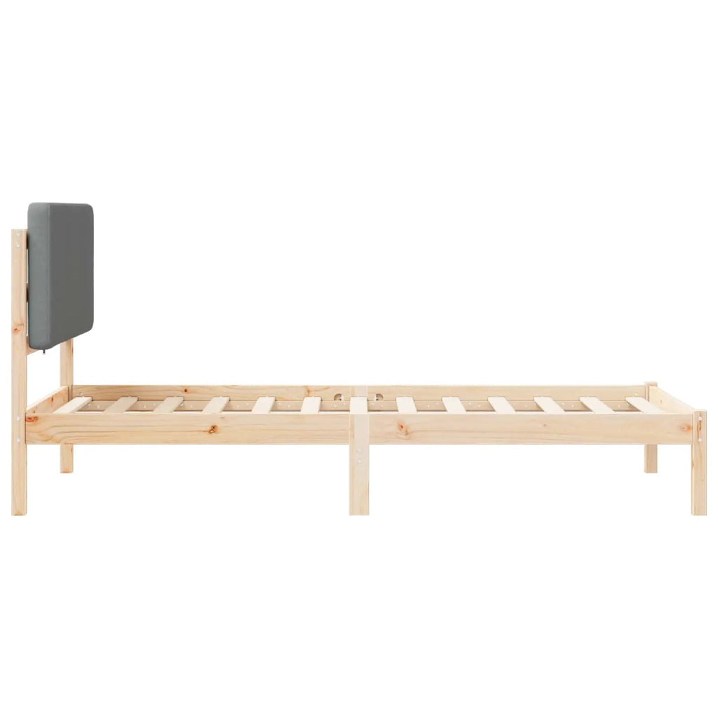 Letto con Testiera Rivestita Grigio chiaro 80 x 200 cm