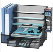 Organizzatore per scrivania - 39,6D x 29,9B x 32,7H CM - Con holder per penne - Nero - Met pennengoedhouder