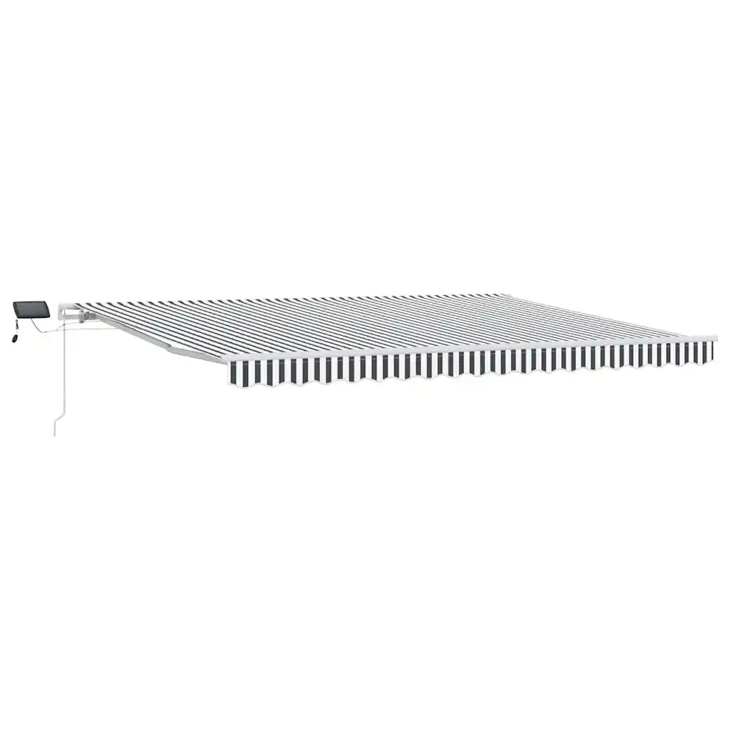 Tenda da Sole Retrattile Manuale con LED Antracite e Bianco 3215786