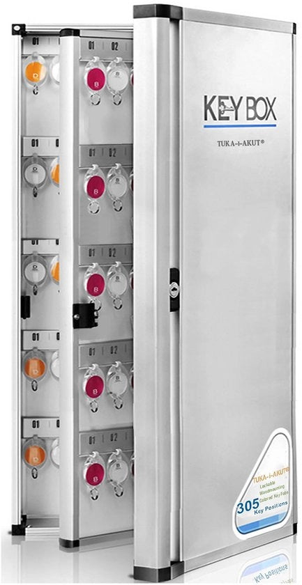 Serratura a muro 305 Haken, Cassetto metallico chiusura a muro, Cassetto serrature in lega di alluminio, con anello per serrature e set di montaggio, TKD8650-305