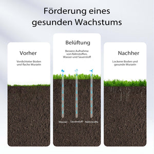 Carotatrice manuale per prato in acciaio, arieggiatore con impugnatura ergonomica a T e 4 fustelle, per carotare e chiodare il terreno, per giardino, prato