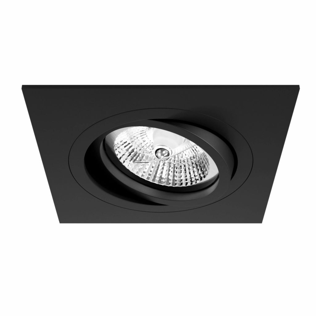 Avant Faretto da Incasso Orientabile Serie SQ 111mm per Lampadina GU10, Struttura in Alluminio Estruso, Finitura Nero Opaco, Grado di Protezione IP20