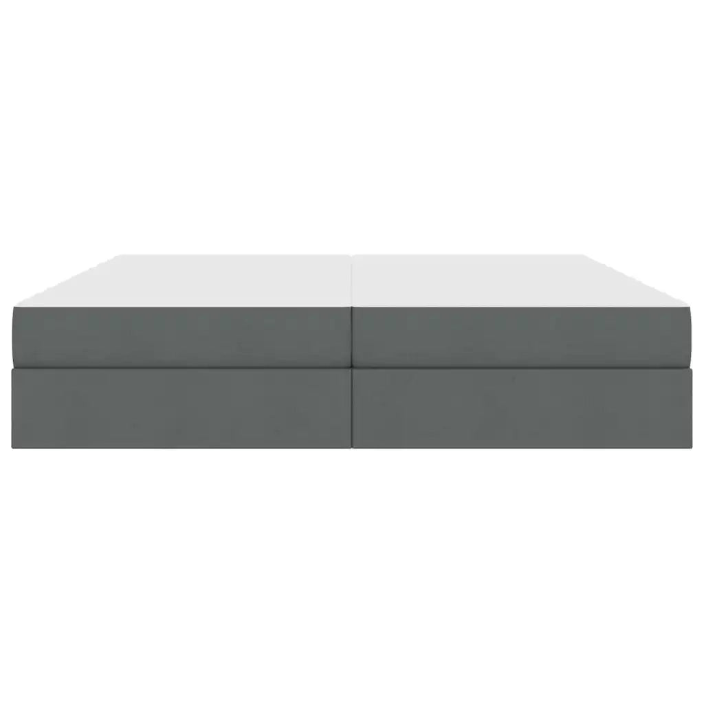 Letto con contenitore e materasso Grigio scuro 200 x 200 cm 3399683