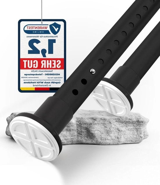 Douchestang estensibile 310-360 cm Acciaio inossidabile Nero Ø32mm - Maniglia estensibile Telescopica Corda per tenda Bagno douchestang estensibile