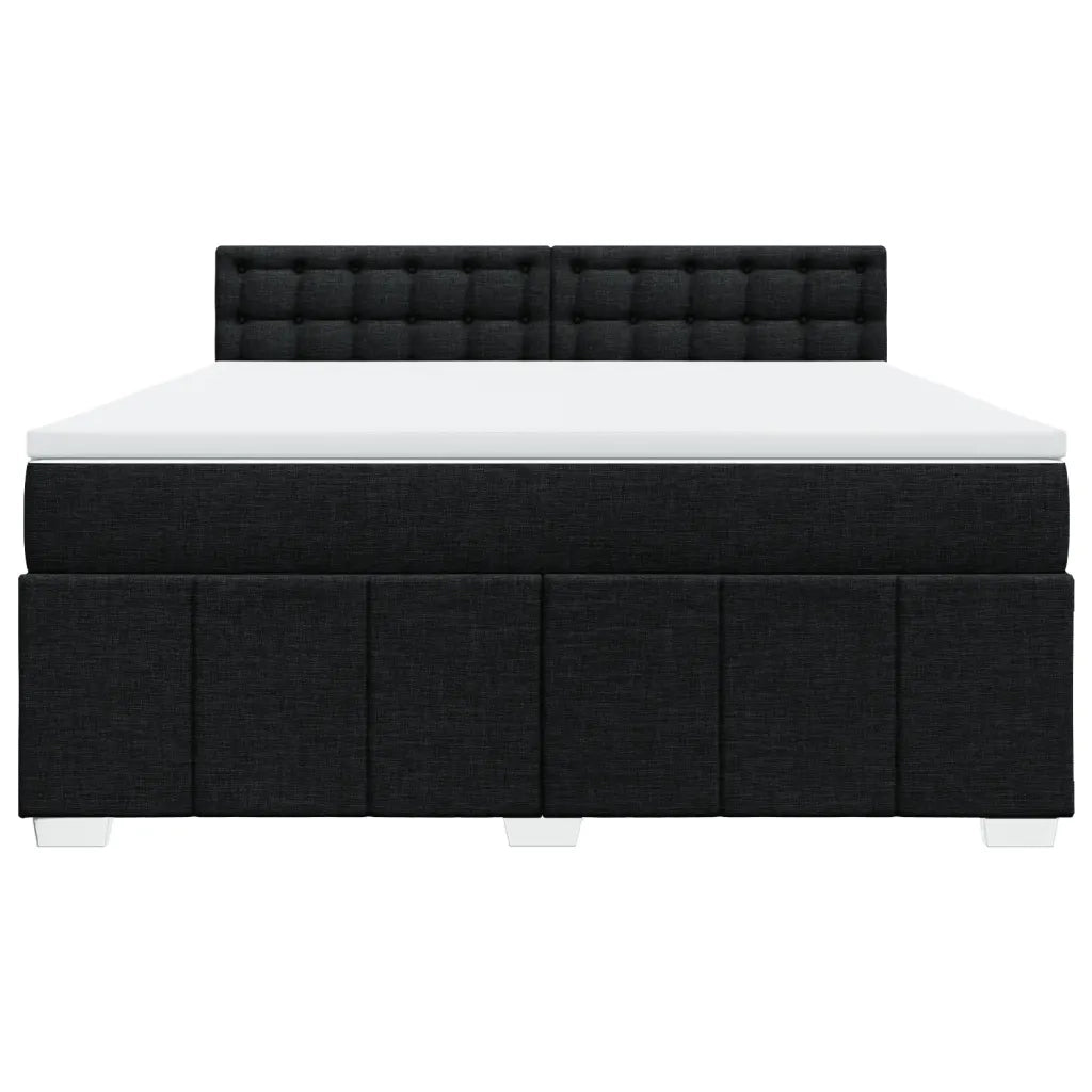 Giroletto a Molle con Materasso Nero 180x200 cm in Tessuto