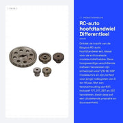 Ridutore di denti 64T - Differenziale in metalli - Assi di trasmissione RC - Ricambi - Adatto per HSP/RedCat - Altezza circa 11 mm