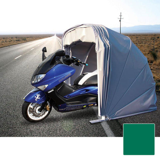 Motobox a Chiocciola Copertura Box in PVC per Moto Scooter - 320x130xh160 cm/Verde Maddi