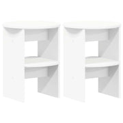 Mobile laterale | Tavolo laterale | Tavolino 2 pz Bianco ?40 x 50 cm Legno ingegnerizzato