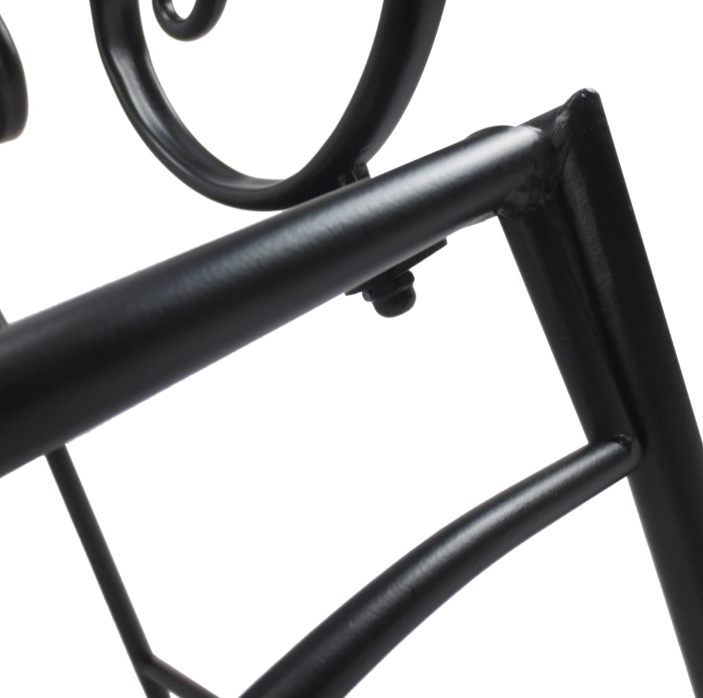 Panchina da giardino a 2 posti in metallo nero 107 cm; resistente alle intemperie