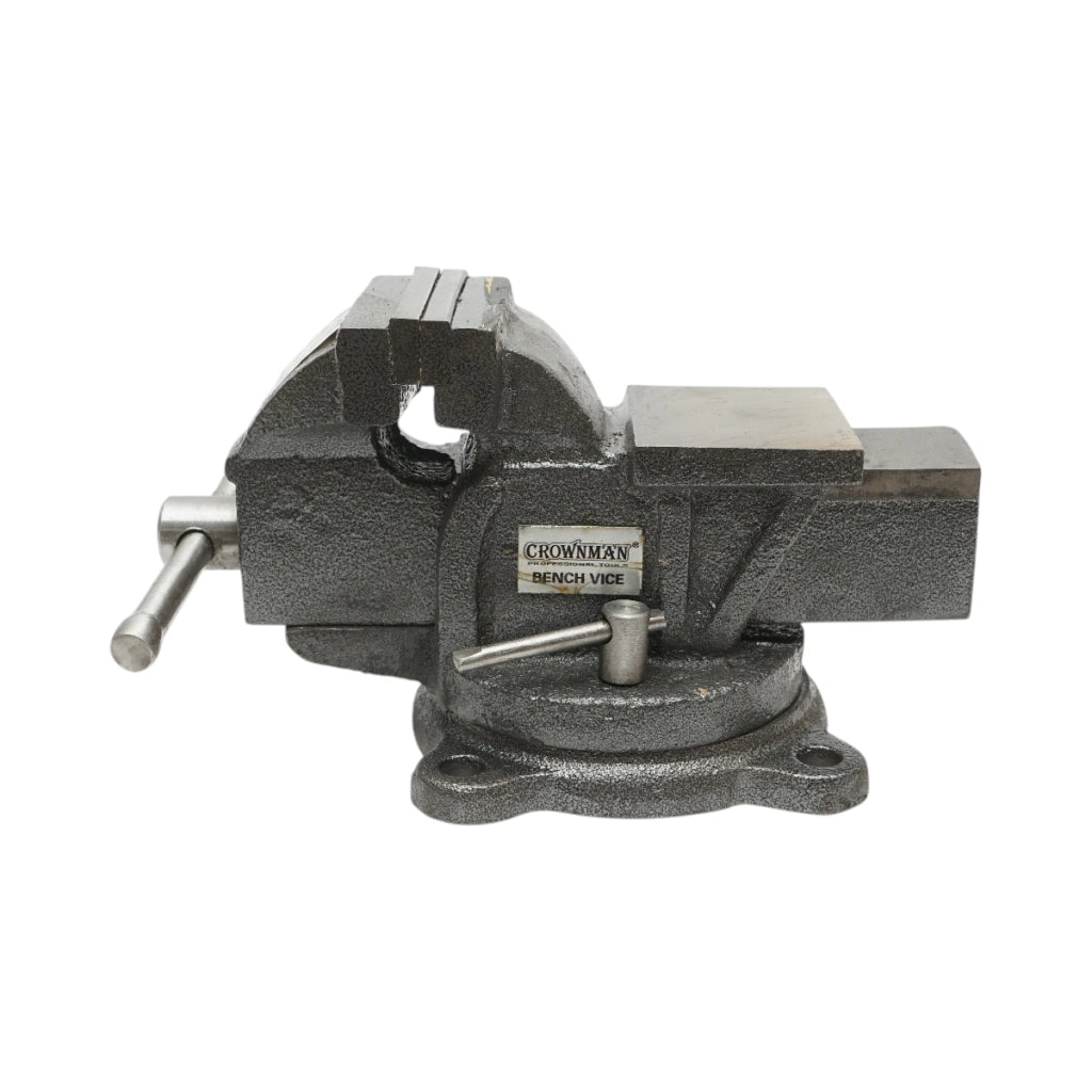 Morsa con base girevole e incudine Crownman per impieghi gravosi da 75 mm