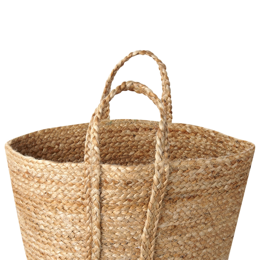 Set di 2 cestini portaoggetti in iuta naturale da 30 cm, portabiancheria, contenitori Boho