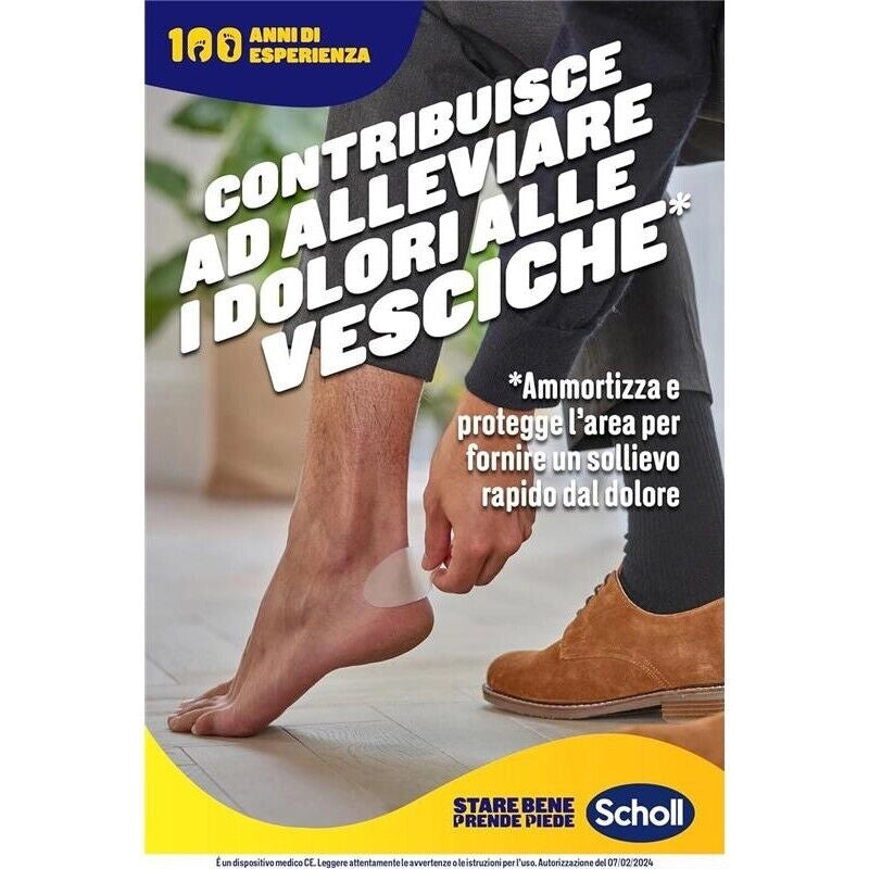 SCHOLL CEROTTI PER LE VESCICHE DEI PIEDI AD ALTO POTERE ADESIVO RESISTENTI ALL'ACQUA E A LUNGA TENUTA DA 5 CEROTTI