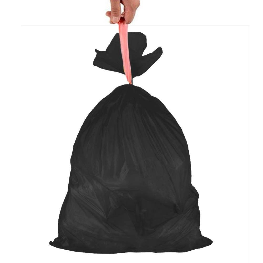 Trade Shop - Rotoli Sacchetti Buste Per Spazzatura 115lt 72x105cm Chiusura Con Laccetto Nero -