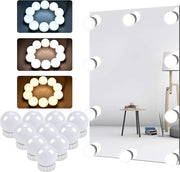 Kit di illuminazione per specchi di trucco - Specchi di trucco illuminati - 10 luci - 3 colori - 10 livelli di luminosità - Cavo alimentazione USB -