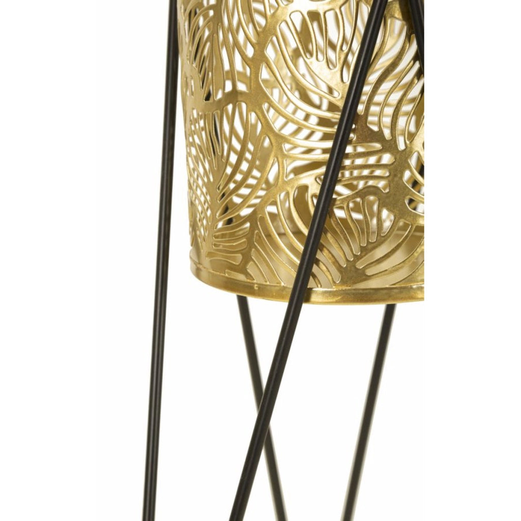 Set di 2 Vasi per Piante VKH406, Oro, Metallo, 21x20x46 cm