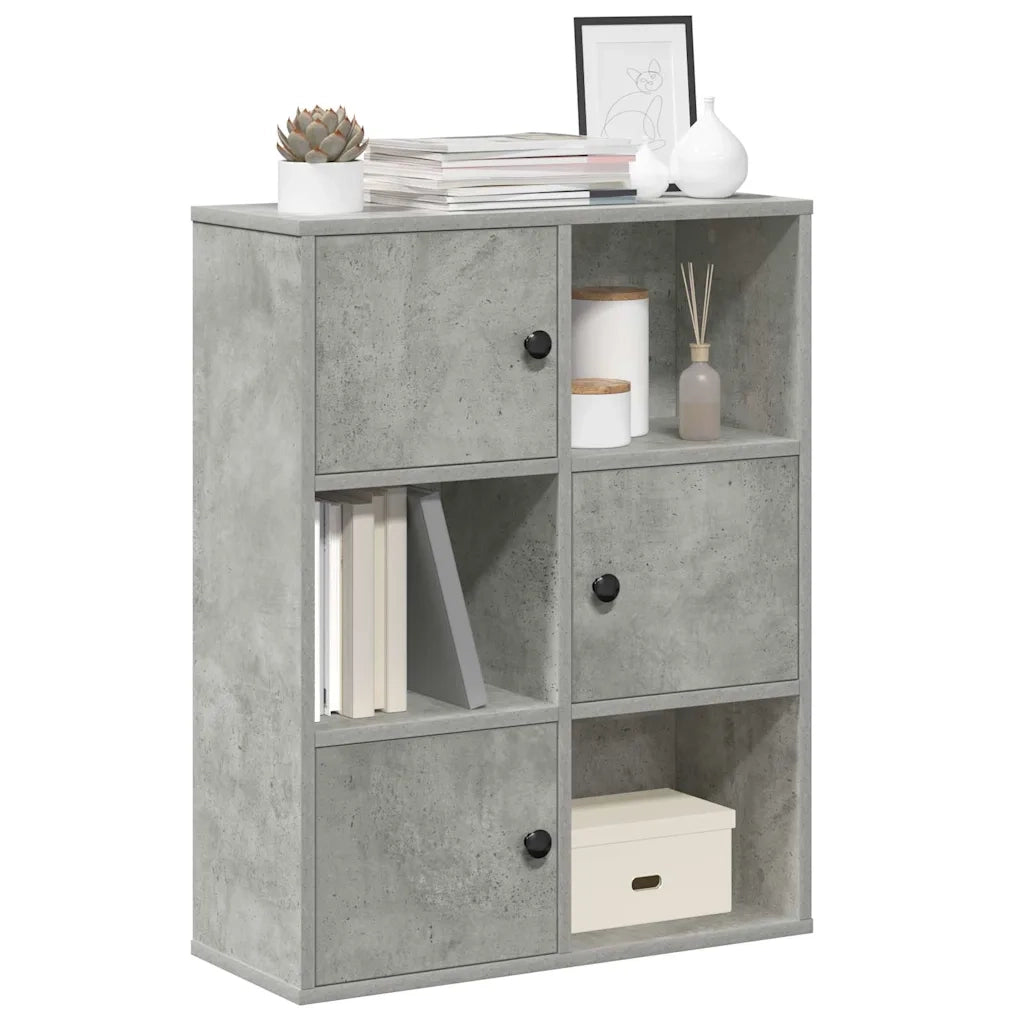 vidaXL Libreria Grigio Cemento 60x24x76,5 cm in Legno Multistrato