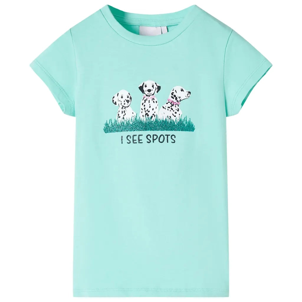 Maglietta da Bambina Menta Chiaro 128cod mxl 108739
