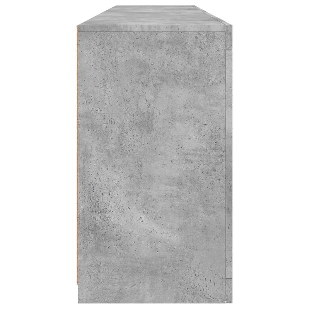 Buffet credenza cassettiera armadio mobile contenitore organizer per cucina soggiorno salotto con luci LED 164 x 37 x 67 cm grigio 02_0029984