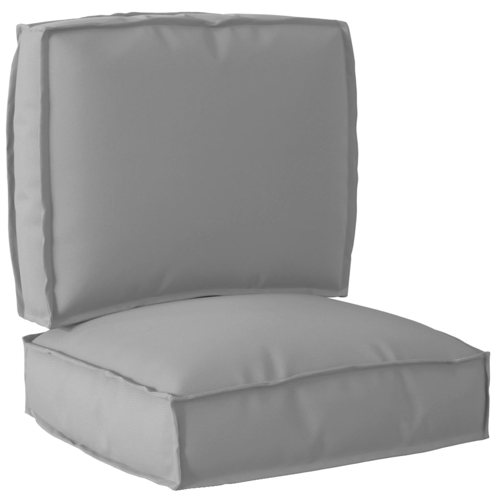 Set di cuscini per pallet a 2 pezzi Grigio in tessuto Oxford