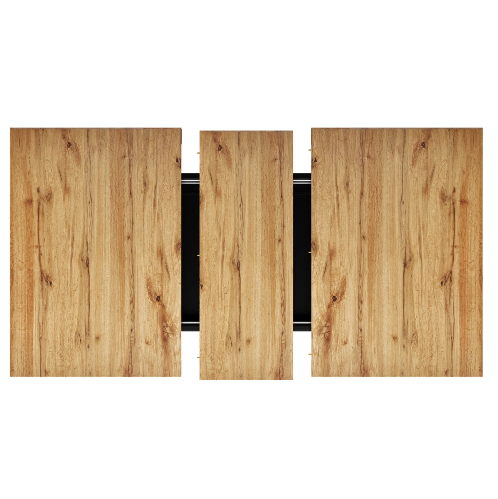 Tavolo allungabile con vano contenitore e illuminazione LED; 110/140x80x76 cm; MDF e metallo; nero