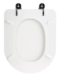 Copriwater Universale 35,3x2,9x43,3 cm in MDF Cerniere in Metallo Cromato Alpina Bianco Lucido